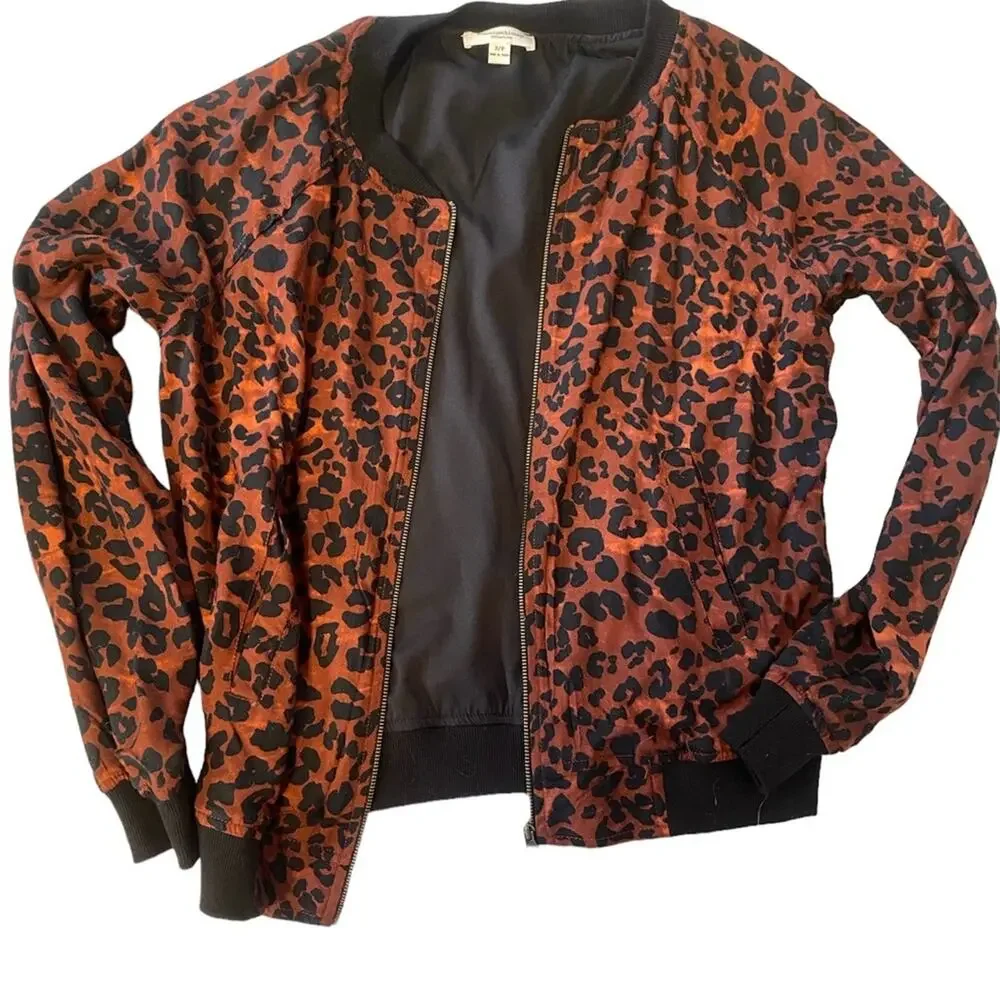 Beach Lunch Lounge Jacket Womens Medium Lightweight Casual Zip Up Bomber Coat